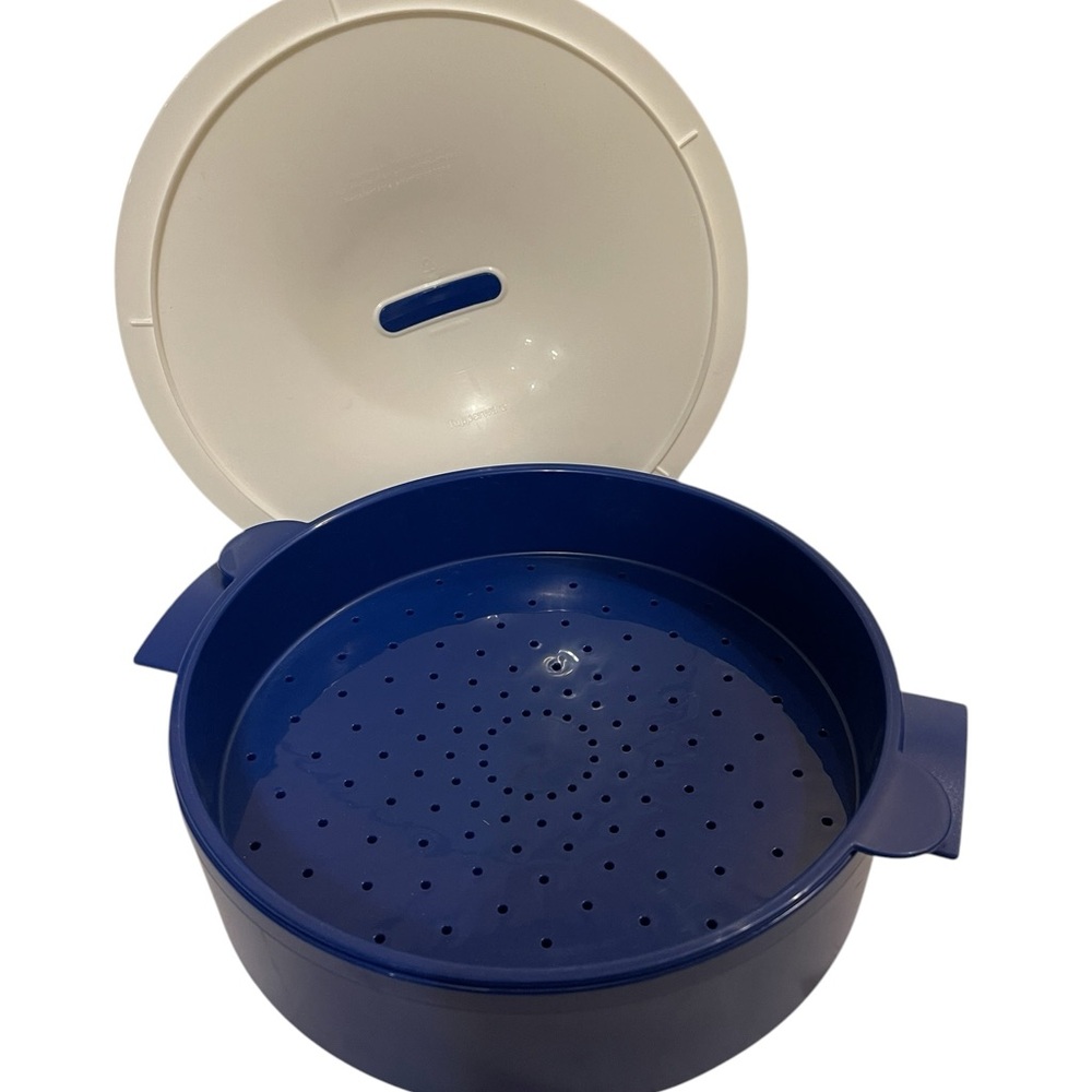 Tupperware Blue Microwave Vegetable Steamer Kitchen Cookware - Picture 3 of 5